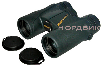 Оптический бинокль Nikon Monarch 10x36 DCF WP. Вид спереди.