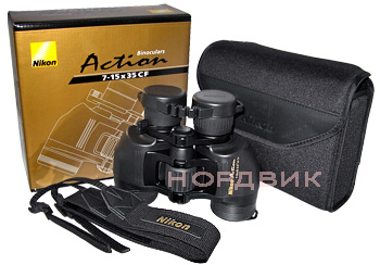 Оптический бинокль Nikon Action 7-15x35 CF. Комплектация.