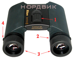 Водонепроницаемый оптический бинокль Nikon Sportstar EX 8x25 Black