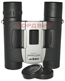Оптический бинокль Nikon 10x25 Sport Lite Silver в сложенном состоянии