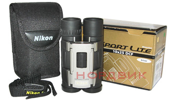 Комплектация оптического бинокля Nikon 10x25 Sport Lite Silver