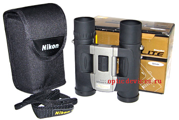 Комплект продажи бинокля Nikon 8x25 Sport Lite Silver