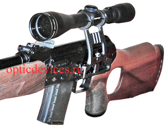 Кронштейн ЭСТ СБ-W с оптическим прицелом на карабине Вепрь-308