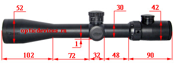 Размер оптического прицела Monarch X 2,5-10x44 IL