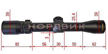 Размеры оптического прицела Nikon ProStaff 2-7х32