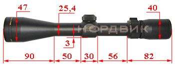 Размеры оптического прицела Nikon ProStaff 3-9x40
